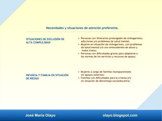 José María Olayo olayo.blogspot.com
Necesidades y situaciones de atención preferente.
SITUACIONES DE EXCLUSIÓN DE
ALTA COM...