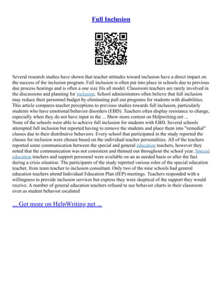 Inclusion | PDF