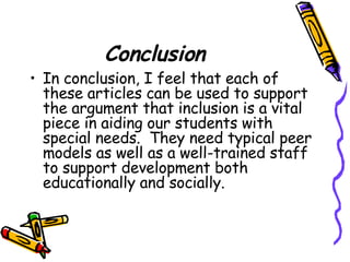Inclusion And Its Effect On Preschool Children With[1] | PPT