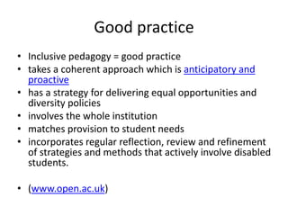 Inclusion and diversity in higher education jan | PPTX