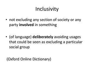 Inclusion and diversity in higher education jan | PPTX