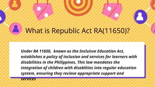 Inclusive Education in philippine settings | PPTX