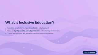Inclusive Education (RPwD act) for disabled children | PDF