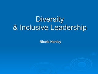 Diversity & Inclusive Leadership Nicola Hartley  