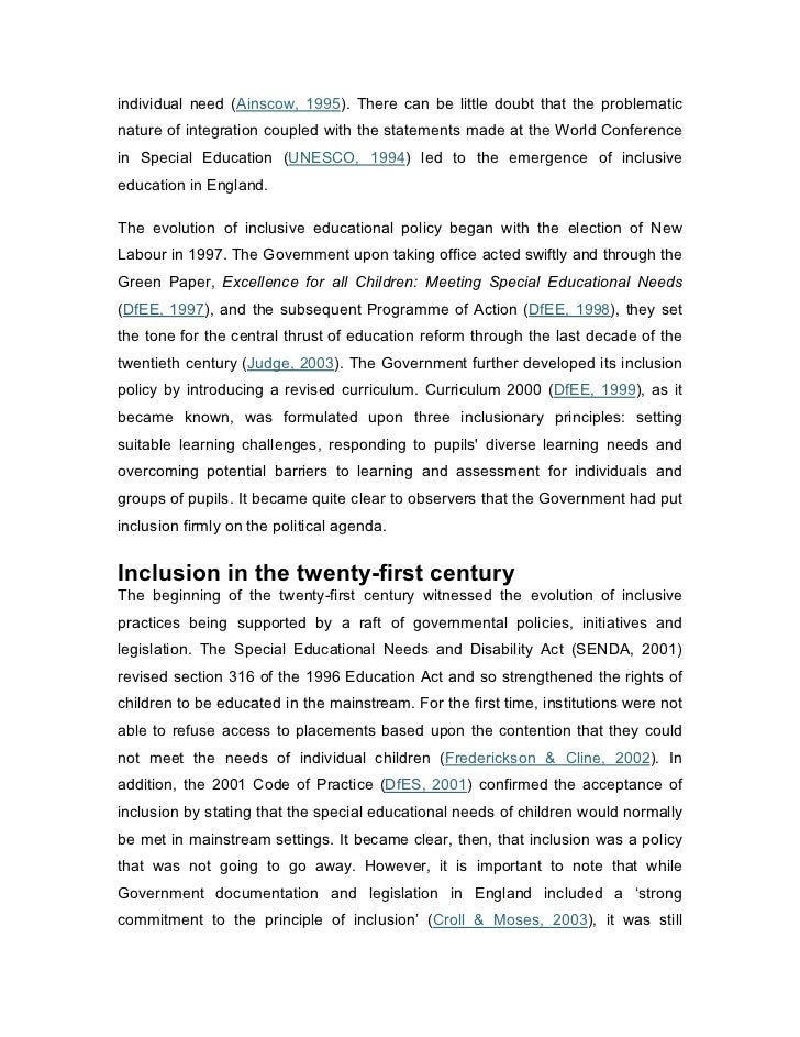 essay based mostly relating to inclusive education policy essay primarily based for inclusive training policy
