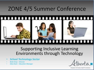 ZONE 4/5 Summer Conference Supporting Inclusive Learning Environments through Technology ,[object Object]