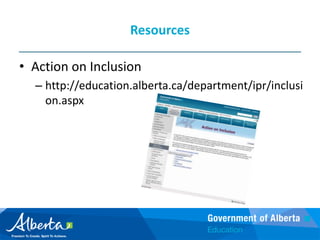 ResourcesInclusive Schools in Action: Making Differences Ordinary By: James McLeskey & Nancy L. Waldron Teaching in Today's Inclusive Classrooms: A Universal Design for Learning Approach •Richard M. Gargiulo & Debbie Metcalf 