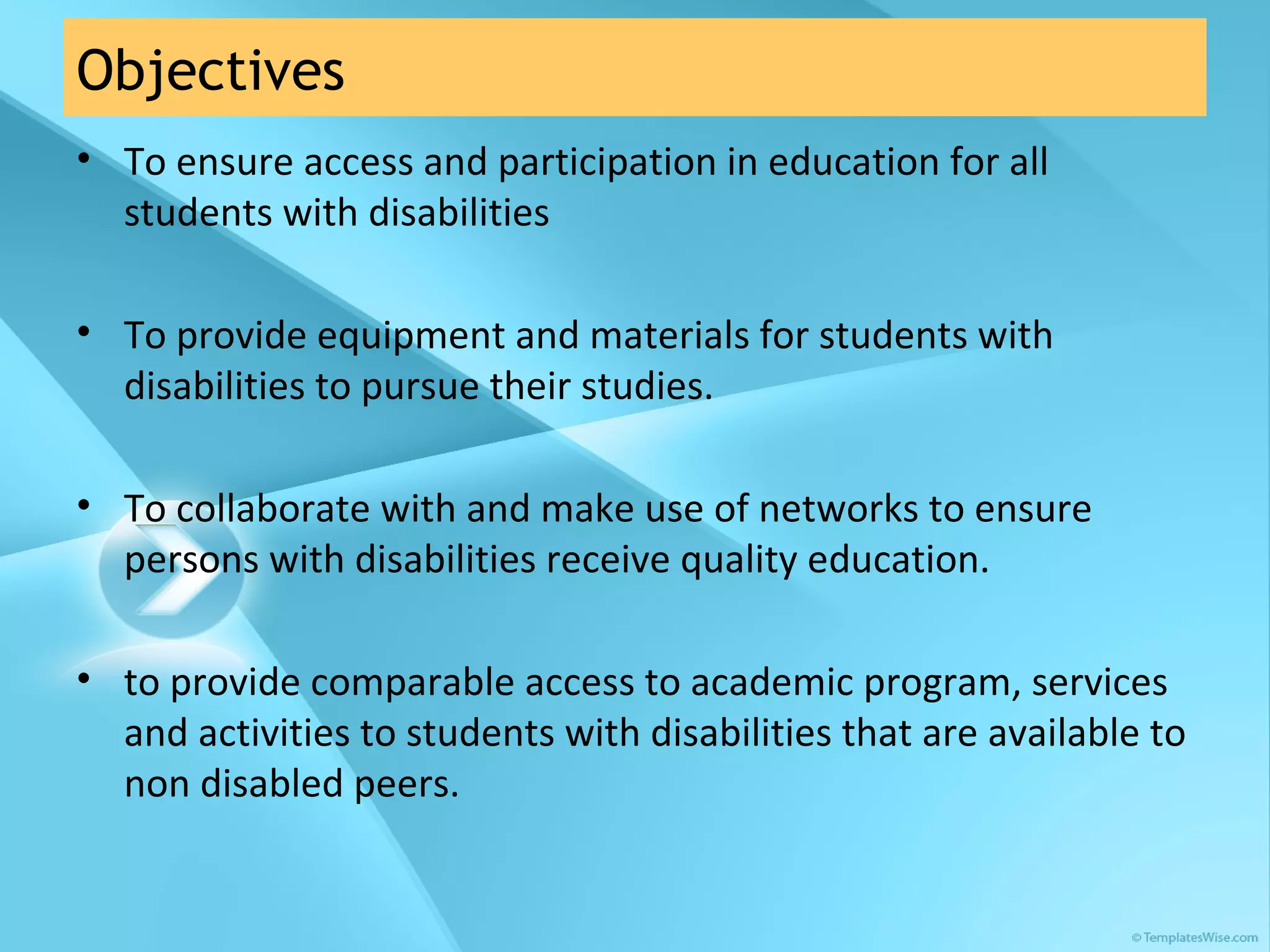 Inclusive education for persons with disabilities | PPT