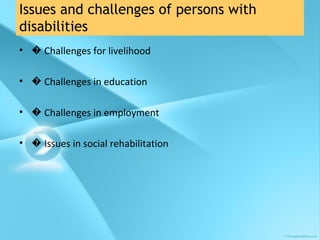 Disability Challenges Inclusive education for persons with disabilities | PPT