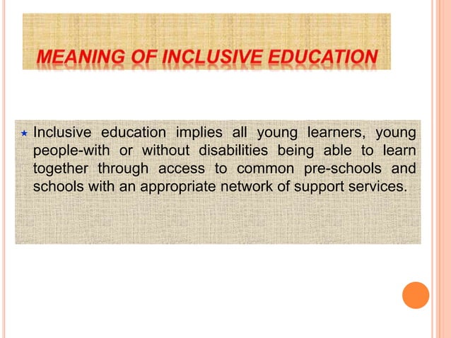Inclusive Education Right To Education