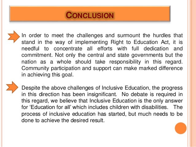 conclusion of right to education