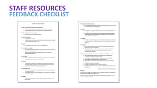 STAFF RESOURCES
FEEDBACK CHECKLIST
 