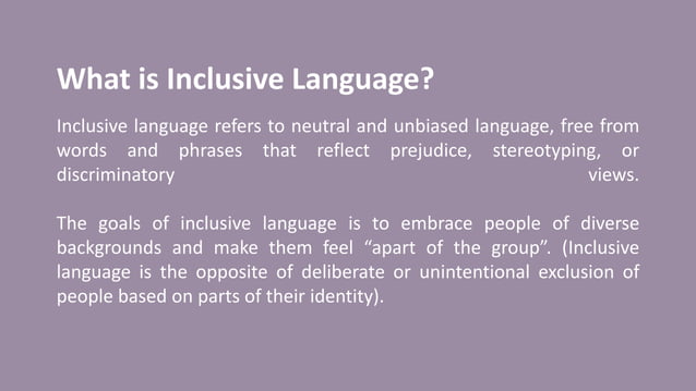 Inclusive language | PPTX