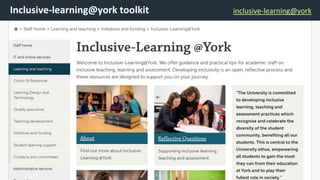 Inclusive-learning@york toolkit inclusive-learning@york
 