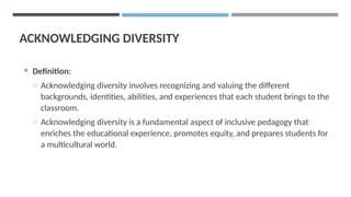 INCLUSIVE PEDAGOGY topic 2 basic concept of inclusive pedagogy science ...