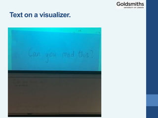 Text on a visualizer.
 