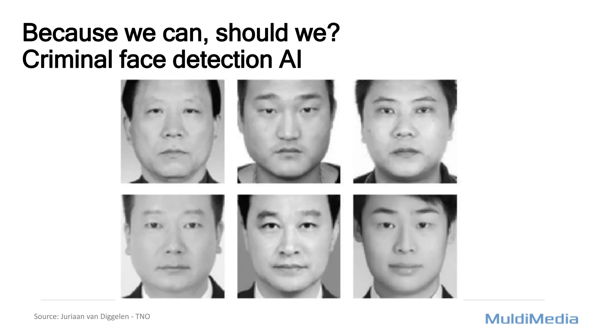 Because we can, should we?
Criminal face detection AI
Source: Juriaan van Diggelen - TNO
 