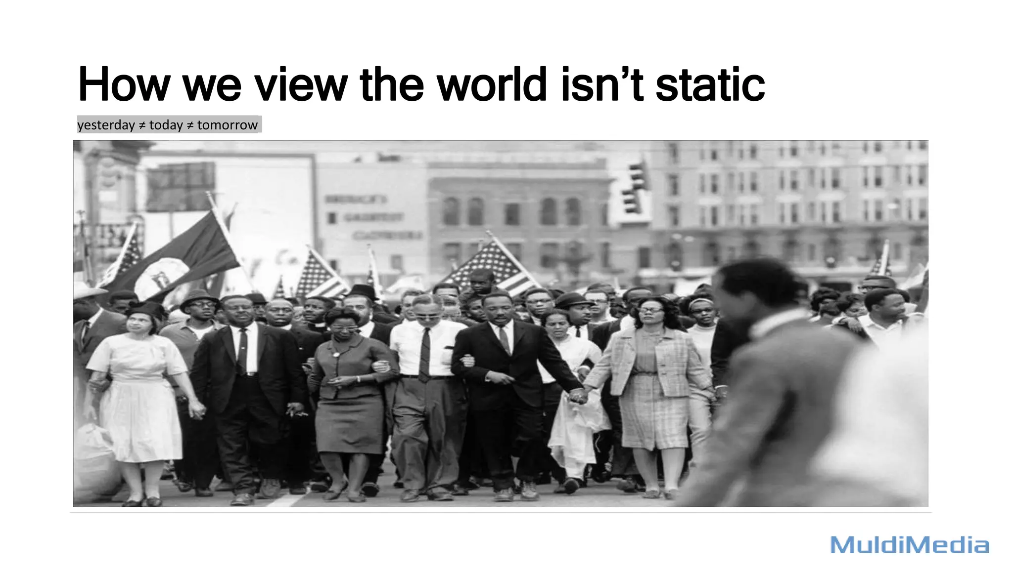 How we view the world isn’t static
yesterday ≠ today ≠ tomorrow
 