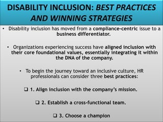 Creating a Disability Inclusion Framework: Best Practices and Viable ...