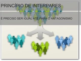 PRINCÍPIO DE INTERPARES
É PRECISO SER IGUAL ATÉ PARA O ANTAGONISMO
 