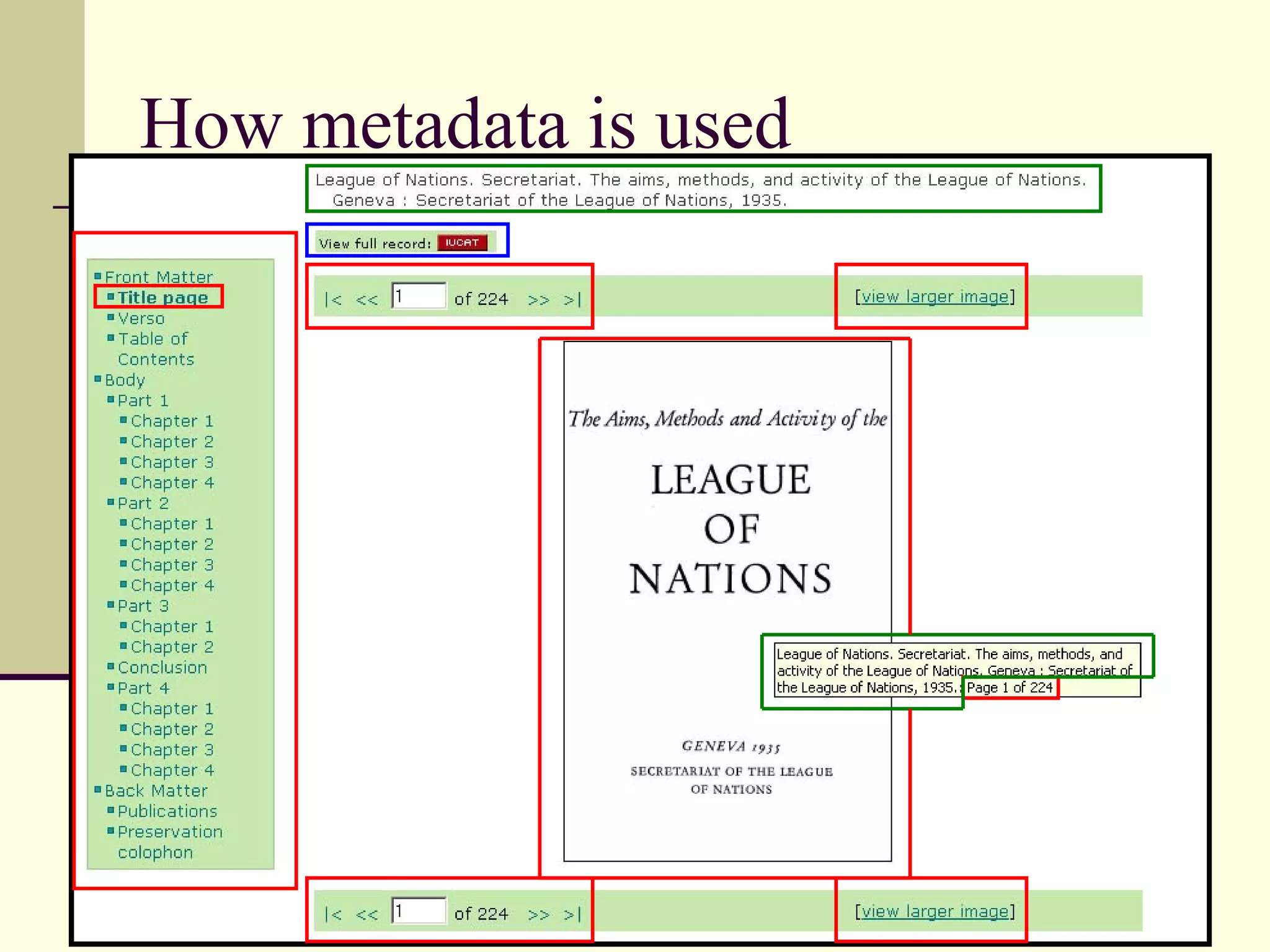 3/6/07 INCOLSA Workshop 8
How metadata is used
 