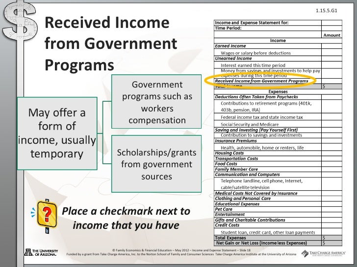 income and expenses statement