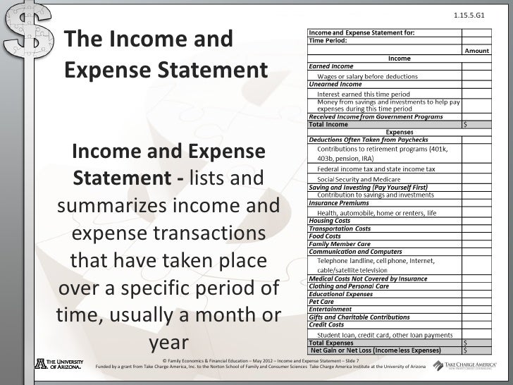 personal income and expense spreadsheet