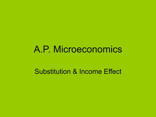 A.P. Microeconomics
Substitution & Income Effect
 