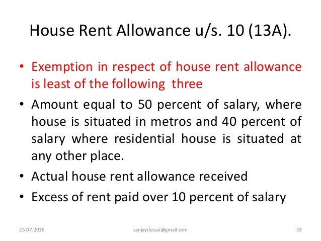 income exempt under section 10 for assessment year 2016 17 house rent allowance chart 2008