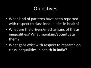Income inequalities in health presentation | PPTX