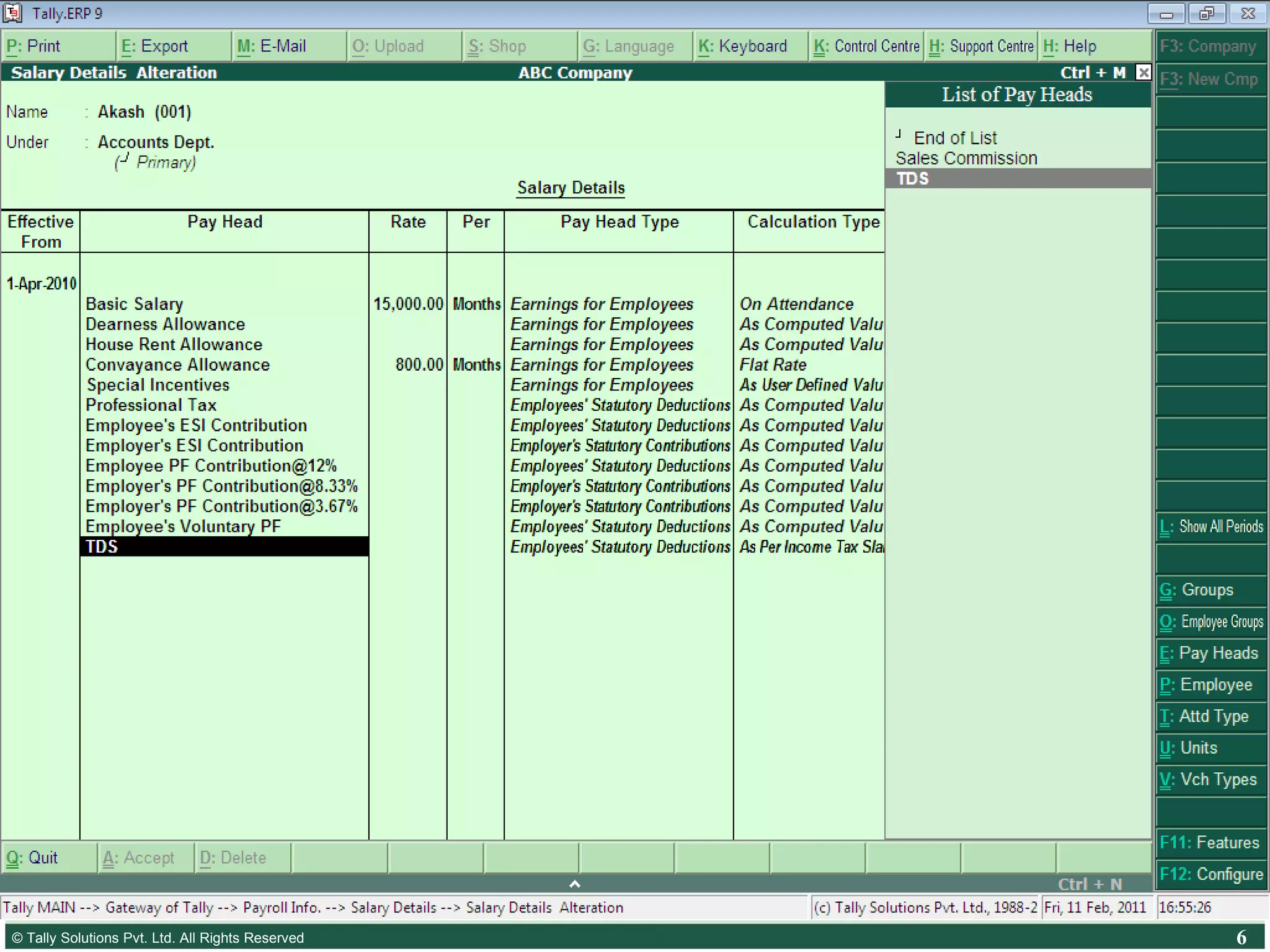Tally Tutorial :Income Tax computation for employees | PPS