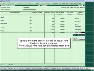 Tally Tutorial :Income Tax computation for employees | PPS