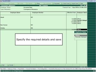 Tally Tutorial :Income Tax computation for employees | PPS