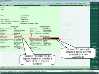 Tally Tutorial :Income Tax computation for employees | PPS