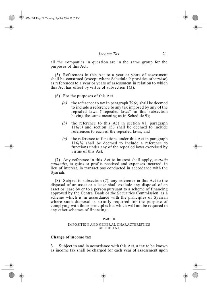 Income tax act 1967 (update & reprint 2006)