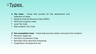 Local Tax Code Income taxation introduction to chap ppt | PPTX