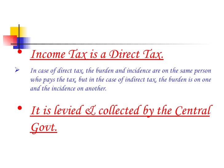 Income Tax Introduction Income Tax Introduction