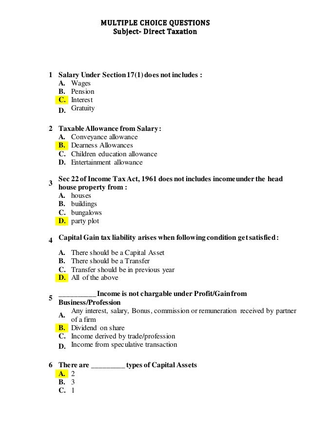 business multiple choice