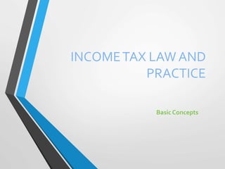 INCOMETAX LAW AND
PRACTICE
Basic Concepts
 