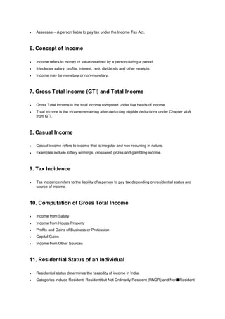 income_tax__notes.pdf BASICS OF INCOME TAX | PDF