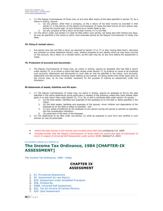 Income tax ordinance 1984 | PDF