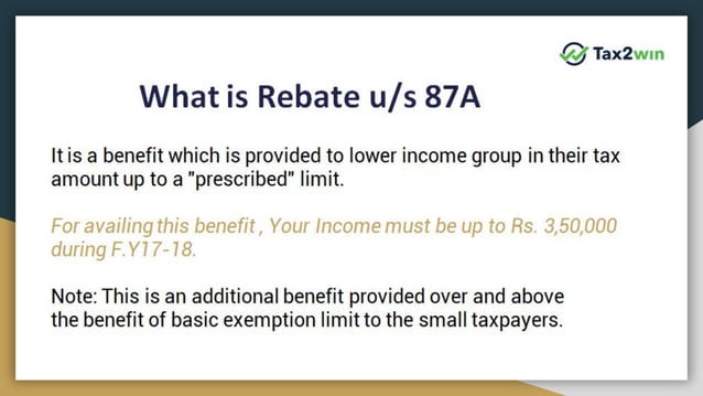 Rebate Amount Under Income Tax