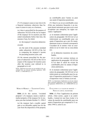 Income tax regulation