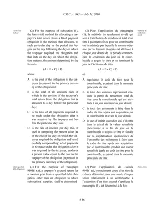 Income tax regulation