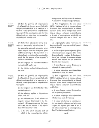 Income tax regulation