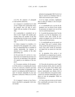 Income tax regulation