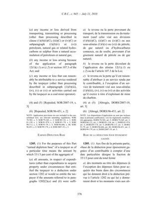 Income tax regulation