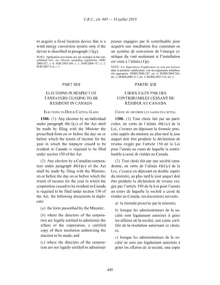 Income tax regulation