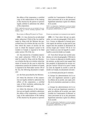 Income tax regulation