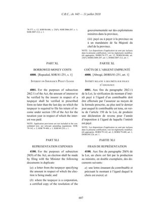 Income tax regulation